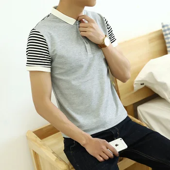 

men polo 2017 summer new men polo collar short sleeve splicing on leisure cultivate morality D12 P35
