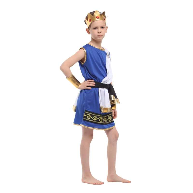 Детские богу Зевсу; костюмы для мальчиков «Человек король принц Костюм для Хэллоуина Пурим карнавальное Маскарад Год Вечерние Косплэй
