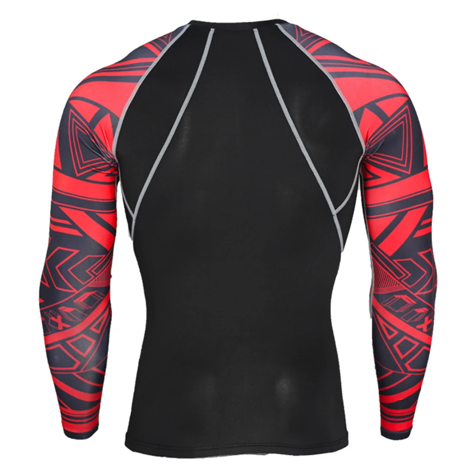 MASCUBE Для мужчин сжатия рубашки ММА Rashguard держать Фитнес с длинным рукавом базовый Слои кожу жесткой Вес подъема упругие Для мужчин s футболки