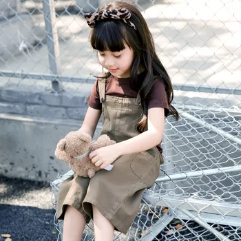 

LJWWMTZ Girls set short sleeve T-shirt+strapless pants 2019 summer new girls baby children's clothing 3-8 years old DSK201941