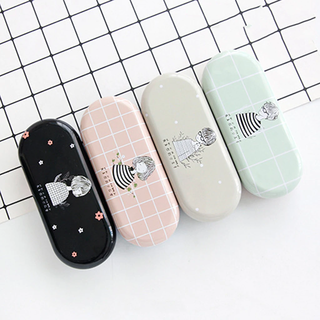 

Cartoon Glasses Box Eyeglass Case Lens Eyewear Holder Storage Sunglasses Reading Glass Protector Cases Hard Cloth Metal Women