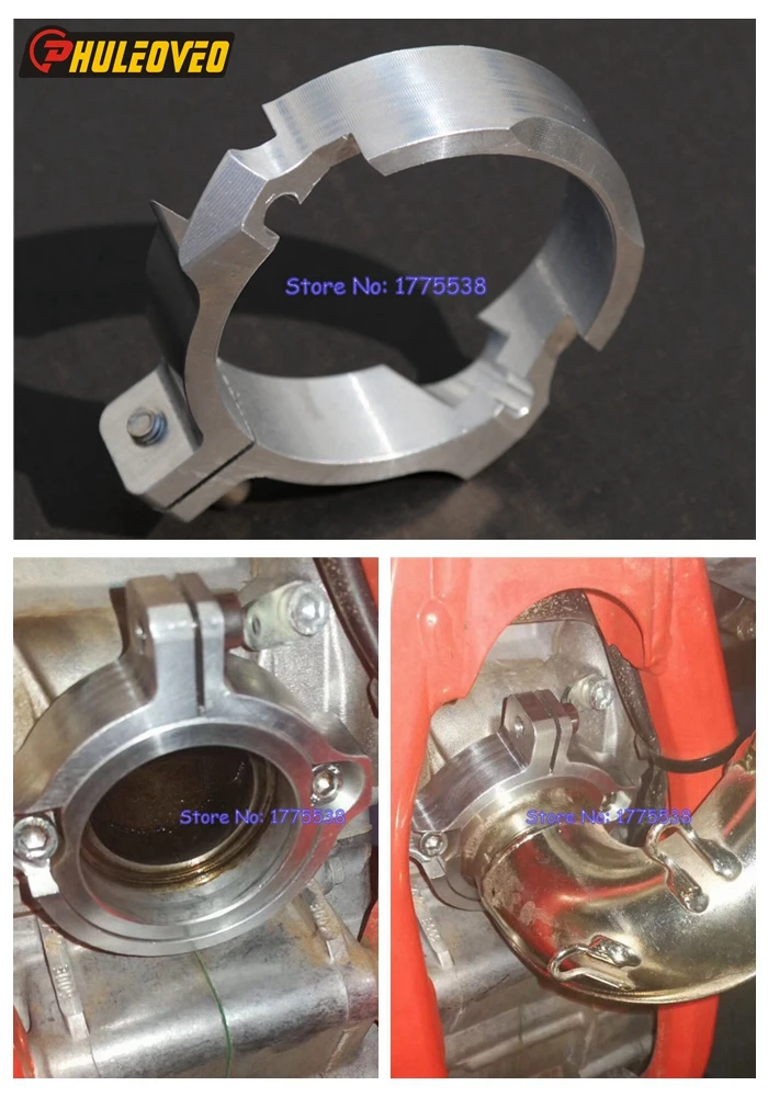 PHULEOVEO CNC Motorcycle Exhaust Muffler Pipe Clamp adaptation flange
