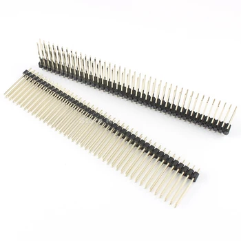 

100 Pcs Per Lot Gold plated 2.54mm 2x40 Pin Male Double Row Straight Pin Header Strip 21mm