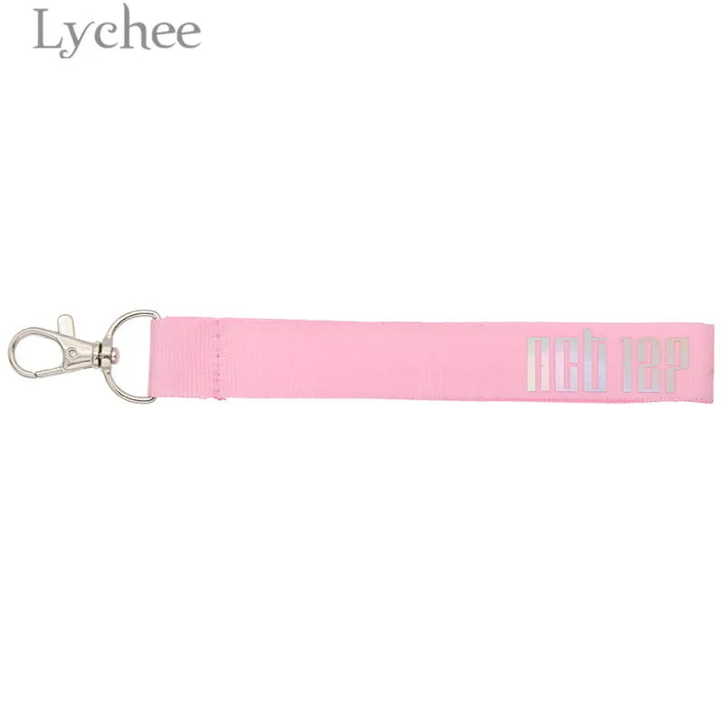 

Lychee Trendy Cotton Cloth Kpop NCT Laser Mobile Phone Lanyard Korean Star Name Keychains Unisex Backpack Pendants Accessories