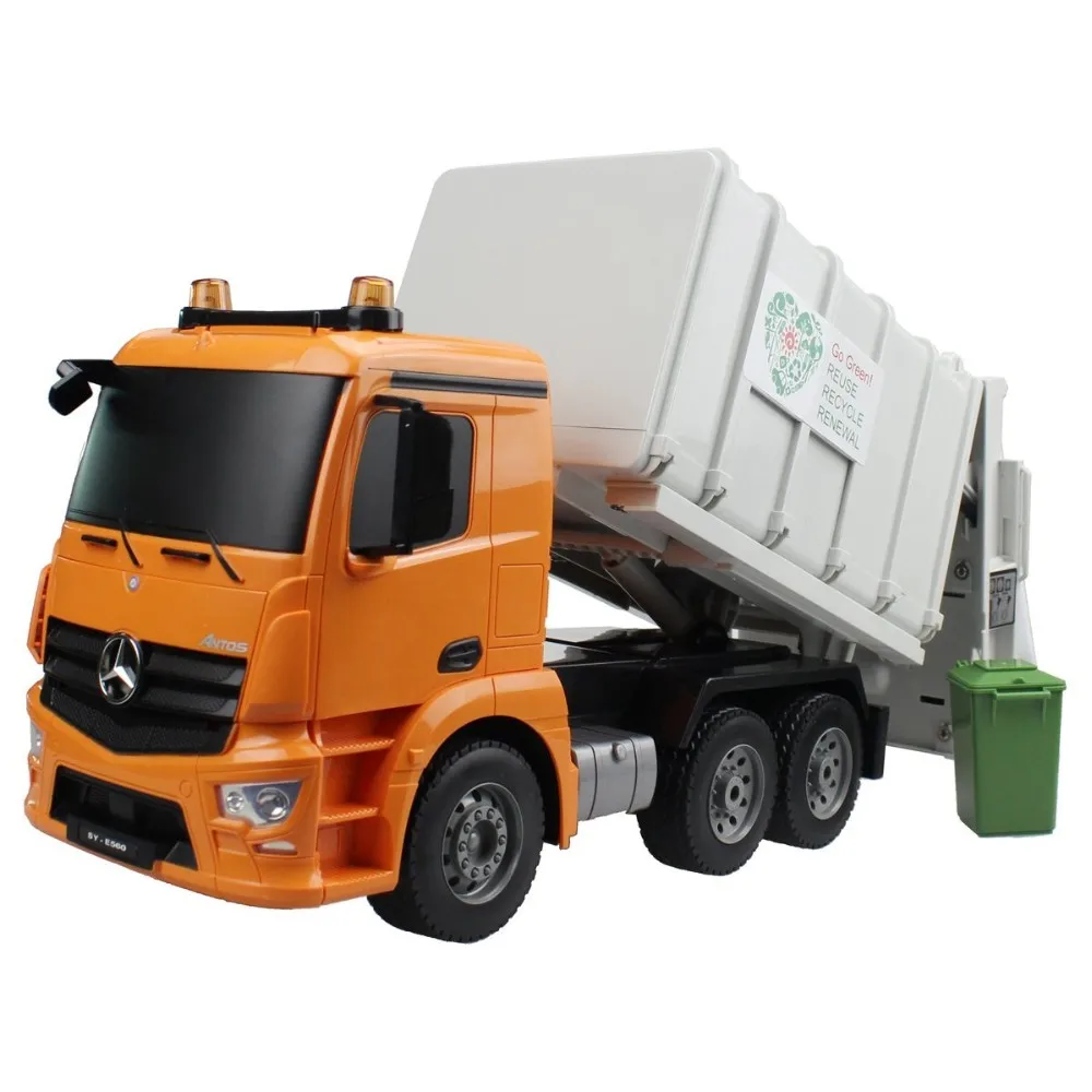 Caminhão de rc Misturador de Cimento Caminhão de Bombeiros Modelo de Veículo de Construção de Controle de Rádio para Brinquedos de Hobby de Presente das Crianças Maior Lixo Guindaste de Hobby Presente das Crianças - 2.4g 17 caminhão de bombeiros lixo guindaste 2.4g modelo