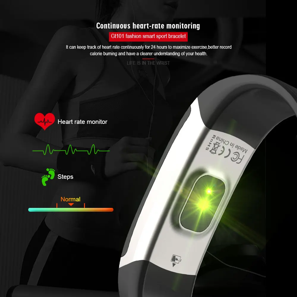 GT101-Smart-Bracelet-Color-Screen-Multi-Language-Message-Push-Continuous-Heart-Rate-Monitor-Fitness-Tracker