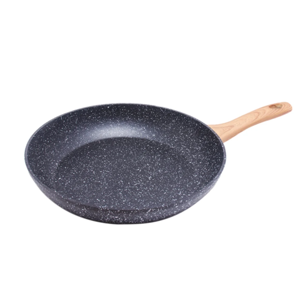 

Heat Resistant Without Lid Cooking Household Wooden Handle Easy Clean Frying Pan Round Non Stick Coating DIY Kitchen Supplies