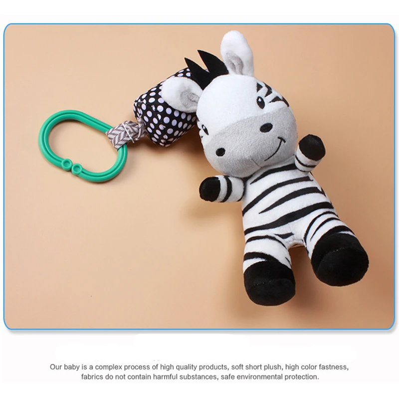 Baby Rattle Toys Cartoon Zebra Infant Mobile Cloth Toy Baby Trolley Bed Wind Chimes Rattles Bell Crib Hanging Bell Pacify Toys