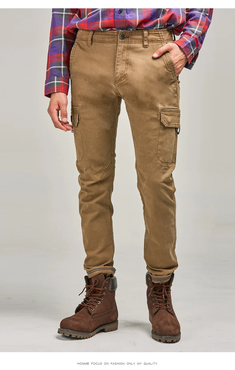 U & SHARK весна осень синие брюки карго Мужская брендовая одежда стрейч хлопок ткань мешковатые брюки мужские высококачественные