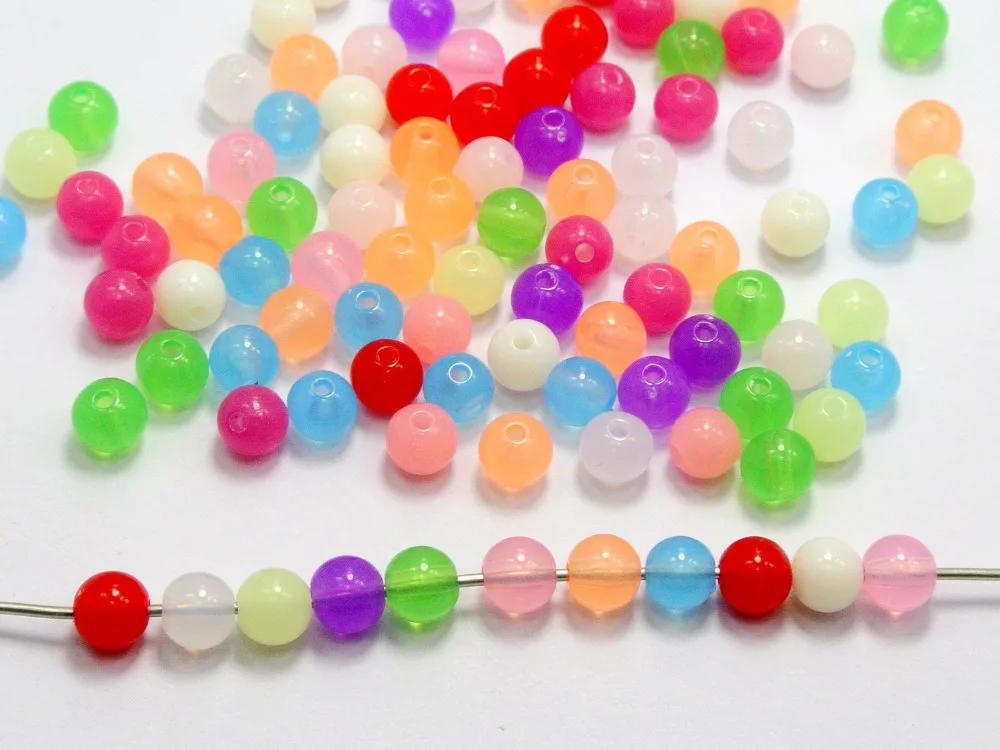 500 Mixed Color Acrylic Smooth Ball Round Beads 6mm Jelly Tone | Украшения и аксессуары