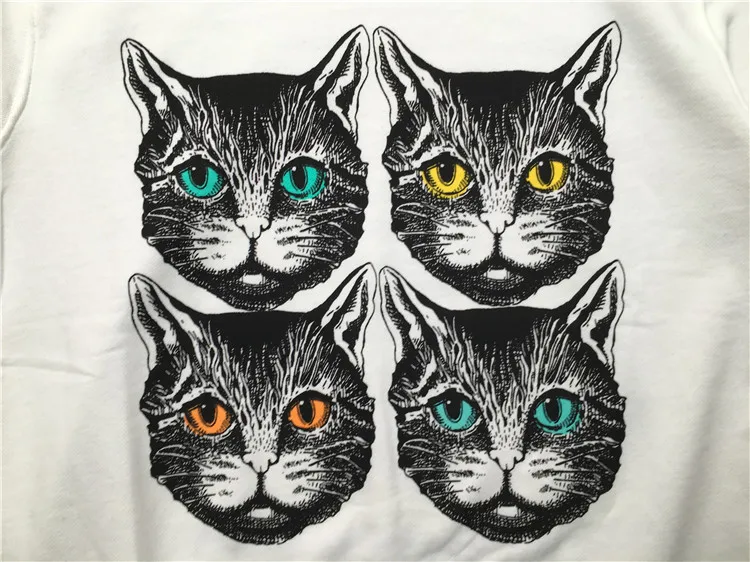 Fashion women/men casual loose pullovers hoody Tops New 2018 autumn cute cat print sweatshirt Tops D188