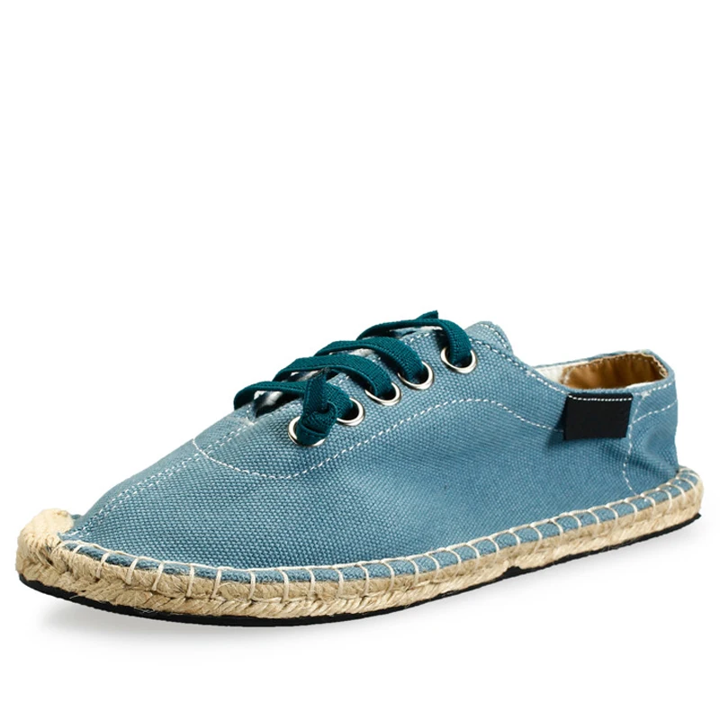 Chaussures Spécial Beige Espadrilles Casual Bout Coudre Corde À Respirant De D'été bleu Toile 2017 Hommes Homme Lacent wzII1Z