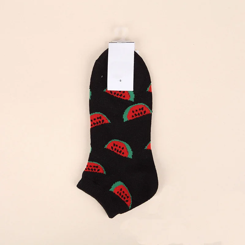 [WPLOIKJD] Индивидуальные модные удобные носки с фруктами Женские повседневные короткие носки с фруктами, арбузом, клубникой, вишней