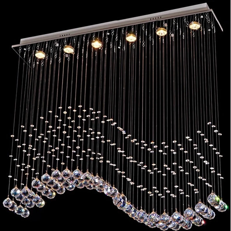 

Modern wave-shaped crystal chandelier Chandelier Crystal light lighting Living room bedroom lighting fixtures dining room