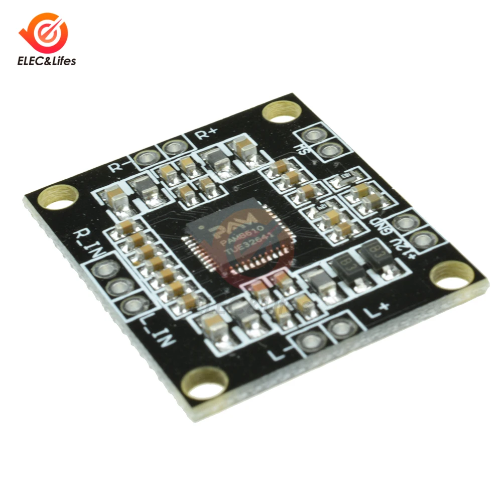 

Black PAM8610 Mini Digital Power Amplifier Board 2 x15W Dual channel stereo Audio module mini class D Amplificador subwoofer