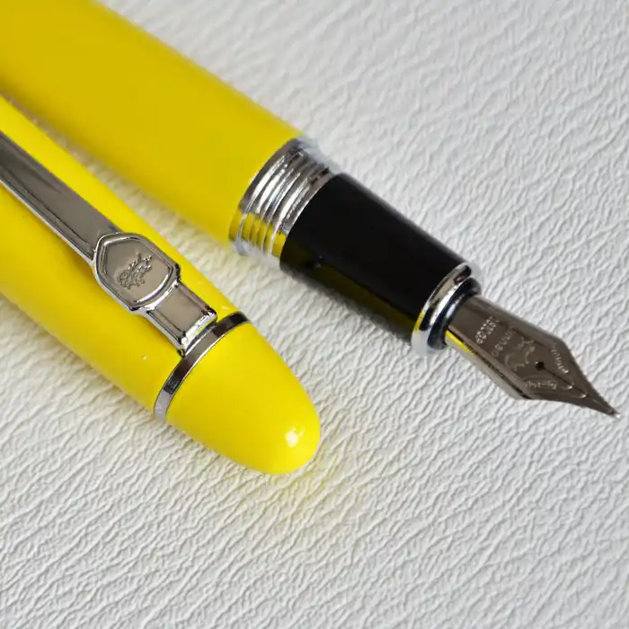 JINHAO 159 желтое и серебряное среднее перо с широким основанием авторучка черный
