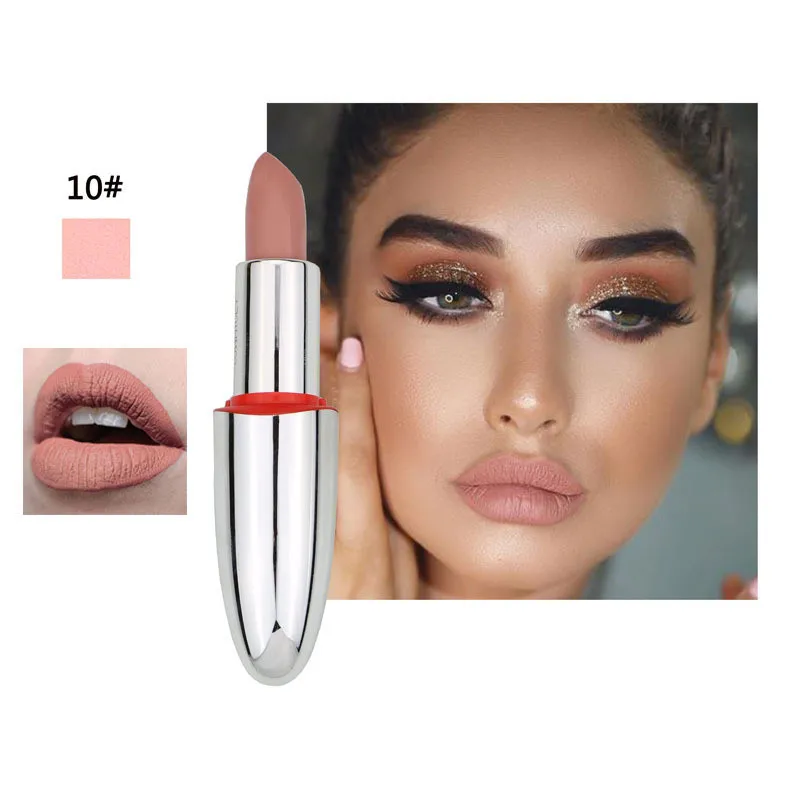 

4 Color Matte Lipstick Lips Make Up Waterproof Velvet Lip Stick Shimmer Nude Brown Lips Makeup Matt Long Lasting Lipsticks