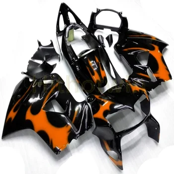 

Custom motorcycle ABS Fairing for VFR800 1998 1999 2000 2001 VFR 800 98-01+Botls+orange flames bodywork