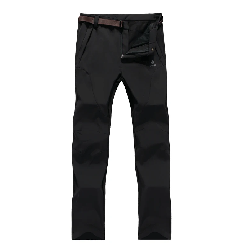 LXIAO походные брюки Новые Зимние флисовые треккинговые брюки мужские уличные водонепроницаемые походные кемпинг, катание на лыжах мужские спортивные брюки - Цвет: Черный