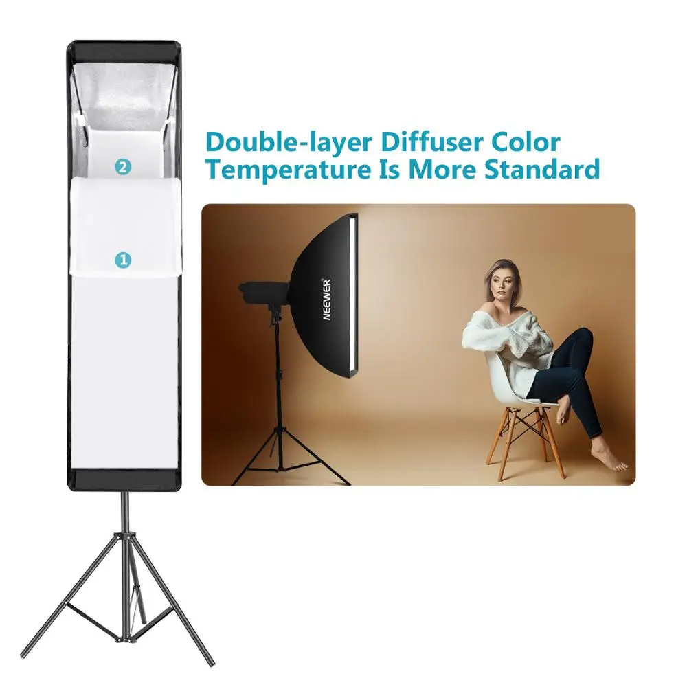 

Neewer 8.7 x 36 inches/22 x 90 centimeters Honeycomb Grid Softbox with Bowens Mount Speedring for Speedlite Studio Flash Monolig