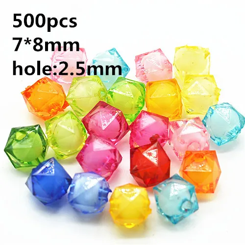 8mm Ice CUBE Beads Faceted Beads Clear Crystal Square Beads Acrylic