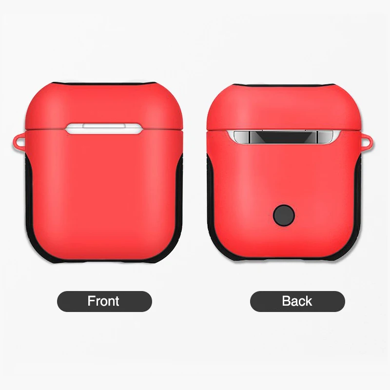Портативный чехол для наушников, черный, красный, для AirPods, коробка для Air pods, чехол, Funda, поддержка зарядки, силиконовый, Bluetooth, беспроводной