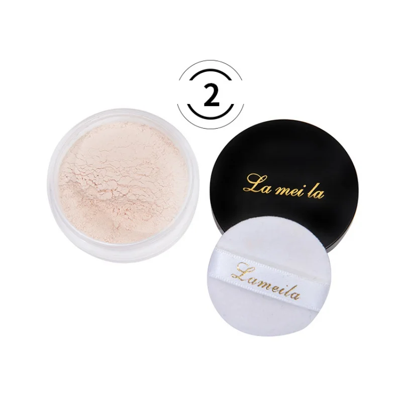 1pc Loose Powder Waterproof Matte Setting Powder with Puff Long Lasting Concealer Light Powder Mineral Makeup