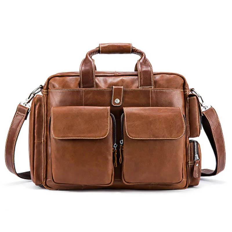 

YISHEN Vintage Genuine Leather Men Handbags Briefcase Business Male Shoulder Crossbody Bag Solid Men Messenger Bags Tote MLT8920