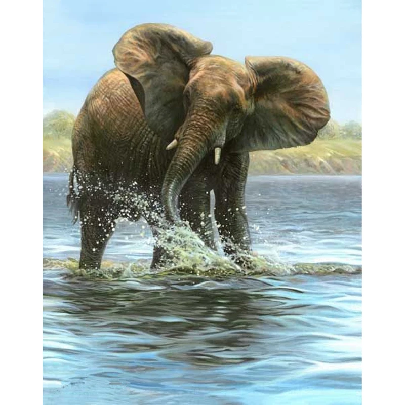 DIY 5D Diamond Painting Kit Full African elephant Embroidery Rhinestone Cross Stitch Arts Craft Supply Home Wall Decor | Дом и сад