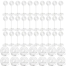 36 Pieces Silver Table Number Holders Table Card Photo Menu Name Holder, 24 Pieces Stand Table Holder and 12 Pieces Ring Table
