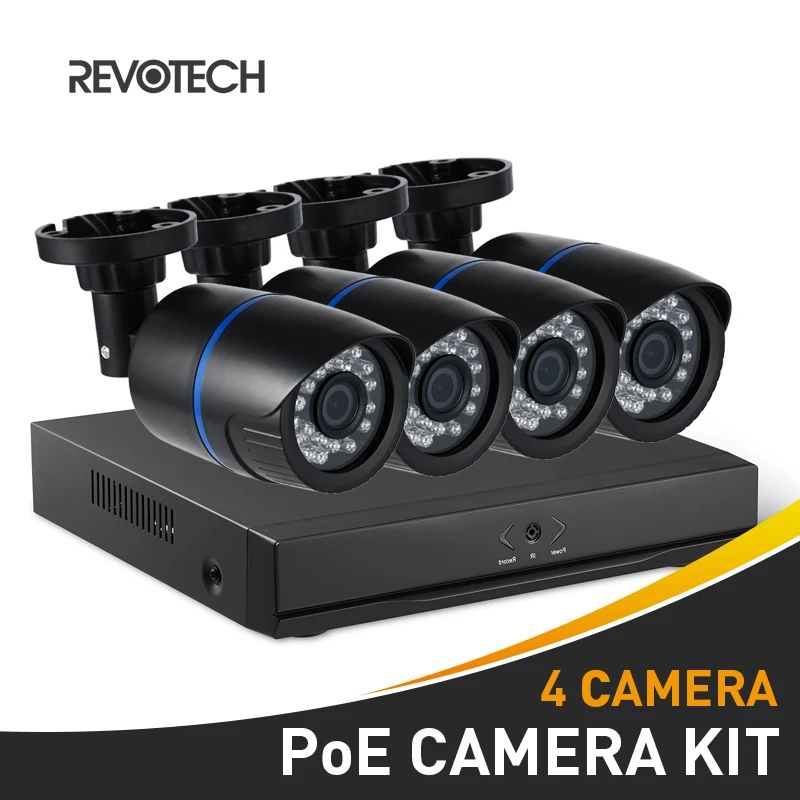 POE 2CH/4CH 1080P CCTV IP камера система Комплект HD 4-канальный NVR 2 шт/4 шт 1920x1080P 2.0MP Водонепроницаемая камера безопасности комплект