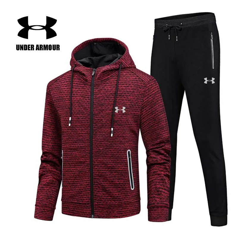 

Under Armour survetement homme Men Gym Clothing training Running Sets Sports suits 2 pieces jacket+pants ropa deportiva hombre
