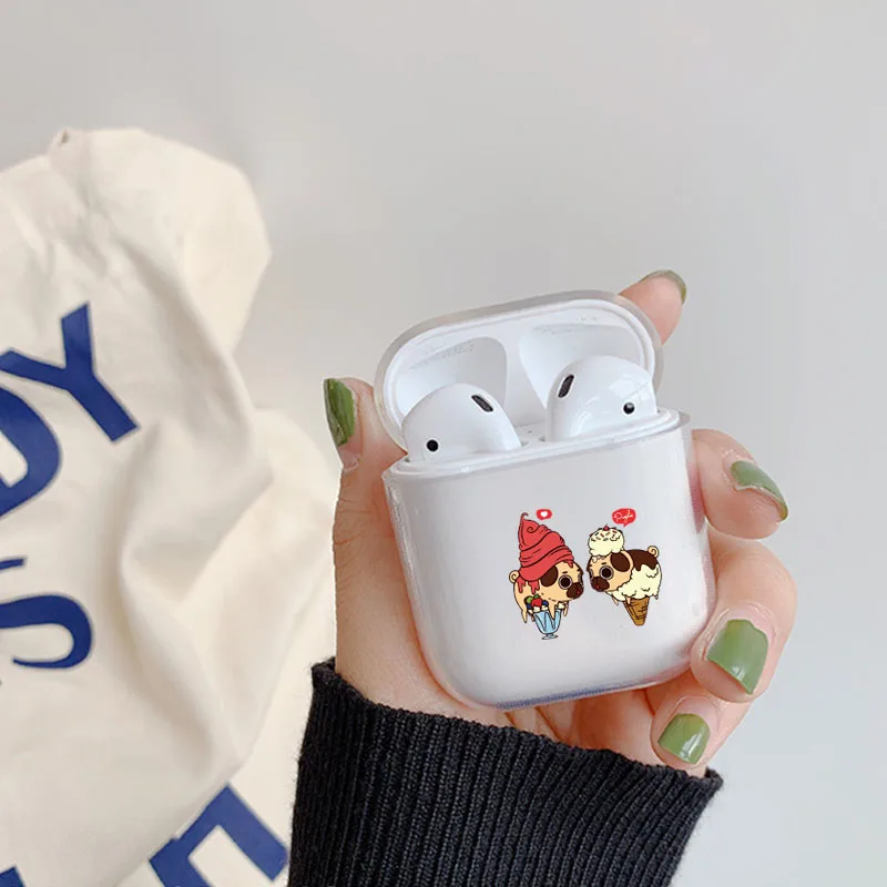 Прозрачный милый чехол для Apple airpods наушников с Bluetooth Airpods Жесткий Чехол