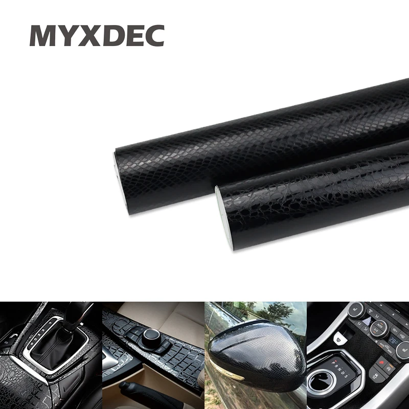 

152x30cm 3D Car Simulation Faux Crocodile Skin Leather Snake Sticker Film Crack Design Interior Decoration Motorcycle Styling