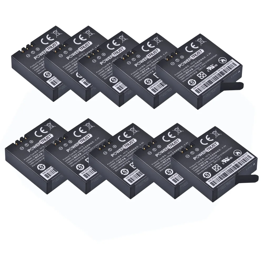 10pcs 1400mah Az161 3.85v Az16 Az16 1 Yi 4k Ii Replacement Battery For