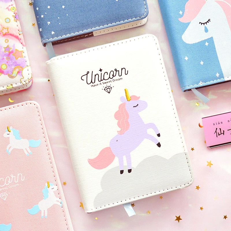 Kawaii Unicorn записная книжка Bullet Journal Agenda Planner Тканевая обложка Записная книжка Дневник ежемесячный недельный для планирования расписания школьные принадлежности