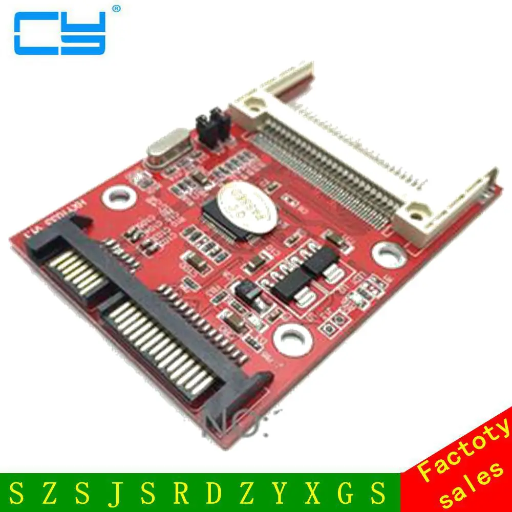 CF Compact Flash Type I II Merory Card to 2.5" SATA 7+15 22Pin