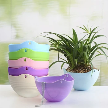 

Hanging Flower Planter Pot Vase Chain Plastic Basket Home Garden Balcony Home Decor Z07 Drop Shipping