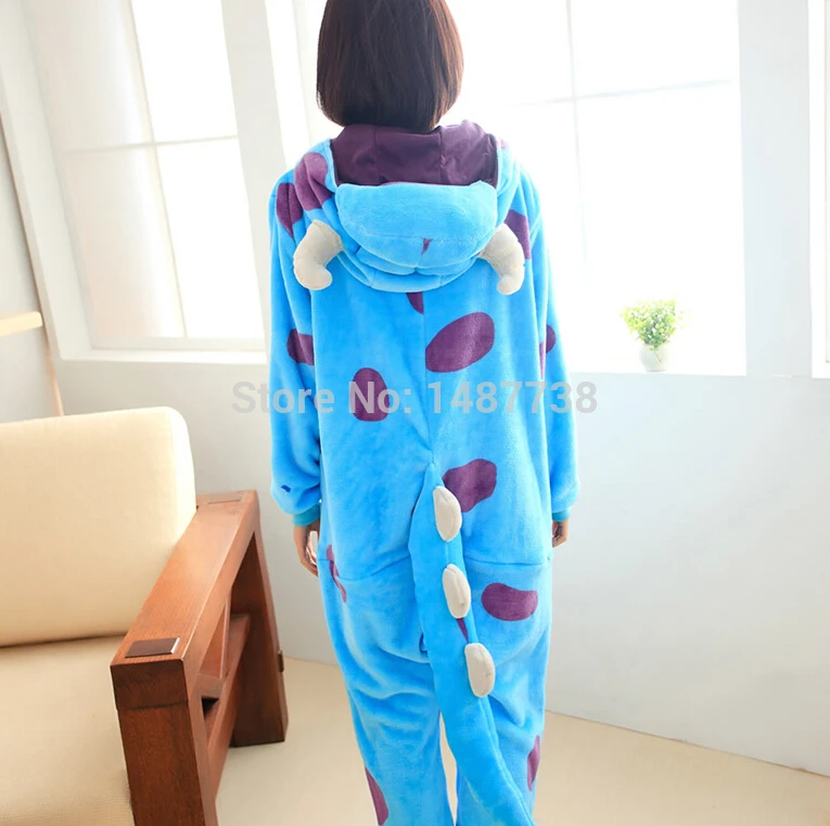 Кигуруми Синий Монстр университет sulley Sullivan onesies пижамы мультфильм костюм косплей пижамы вечерние платья пижамы