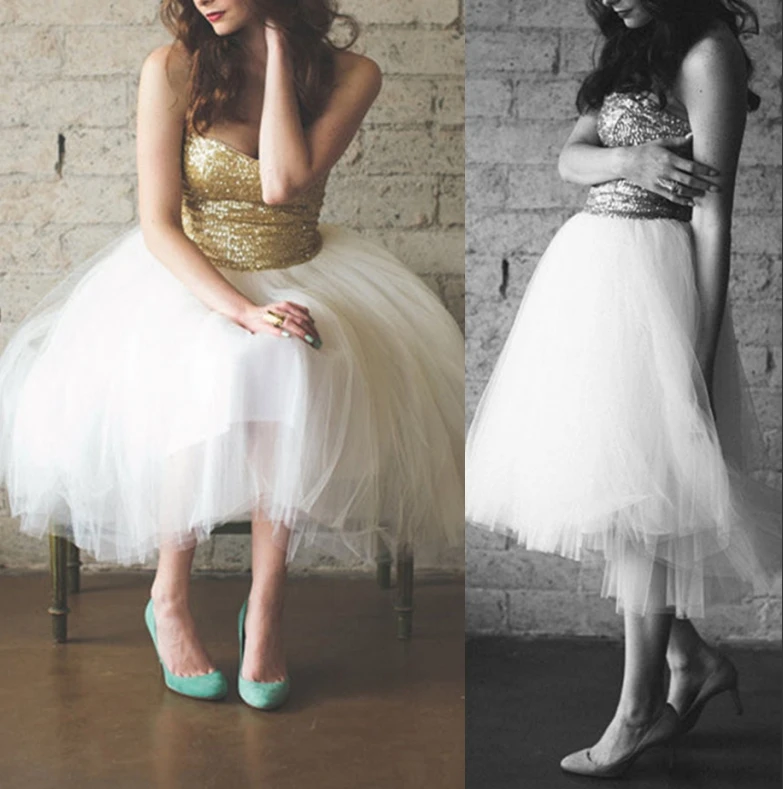 Short font b Cocktail b font font b Dresses b font White and Gold Sequined Plus