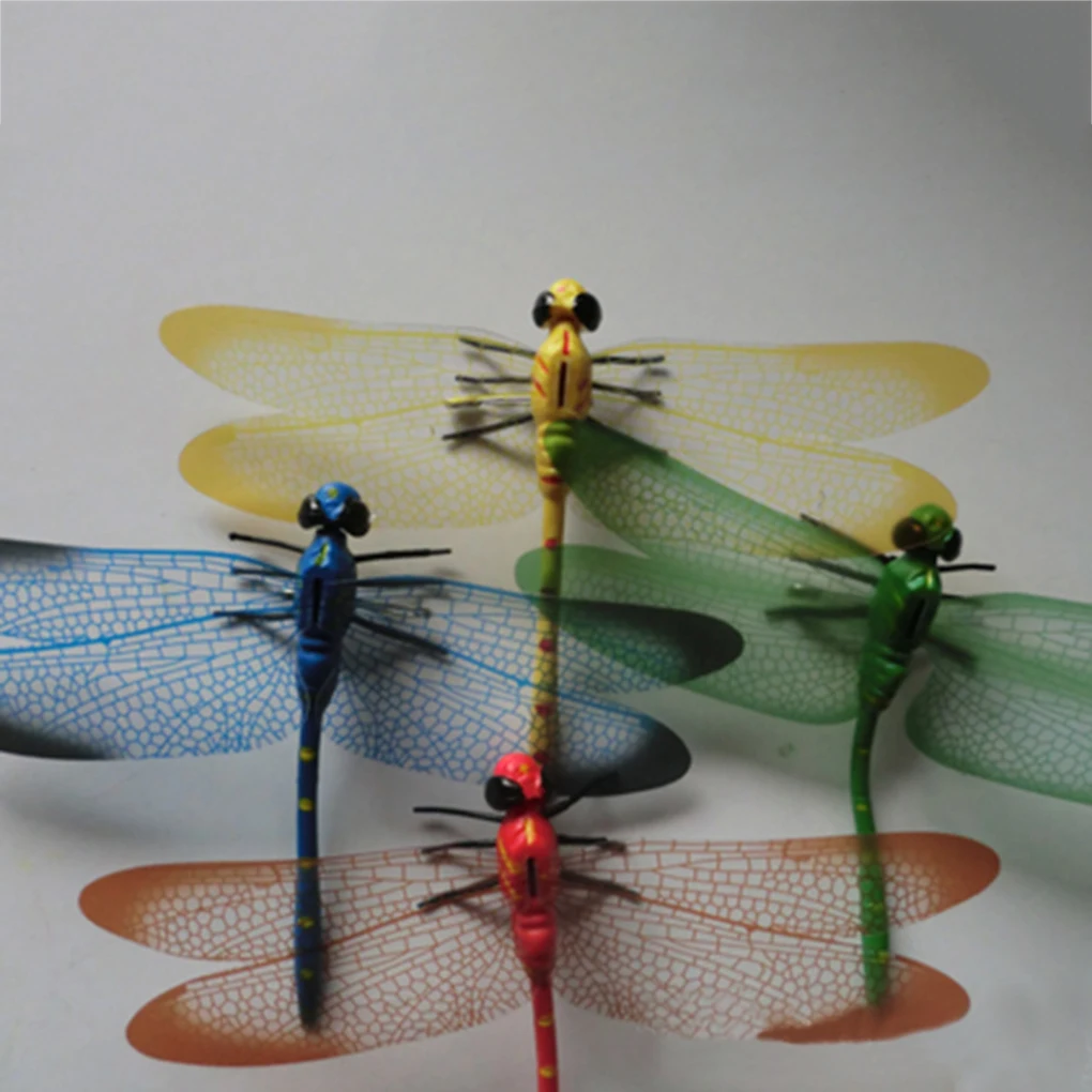 

5pcs 3D Simulation Dragonflies Plastic Fridge Magnet for Home Car Decoration Color Random