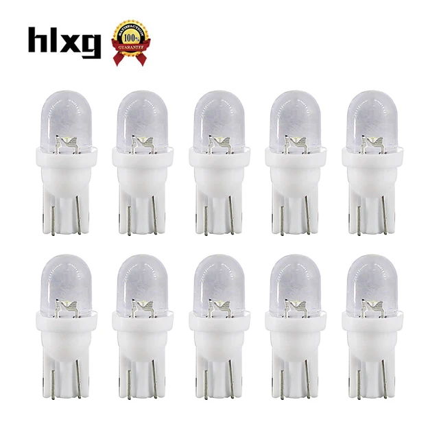 

hlxg 10PCS T10 led car light w5w auto Interior Light 194 168 501 side wedge interior Reading license Plate Lamp led bulb 12v