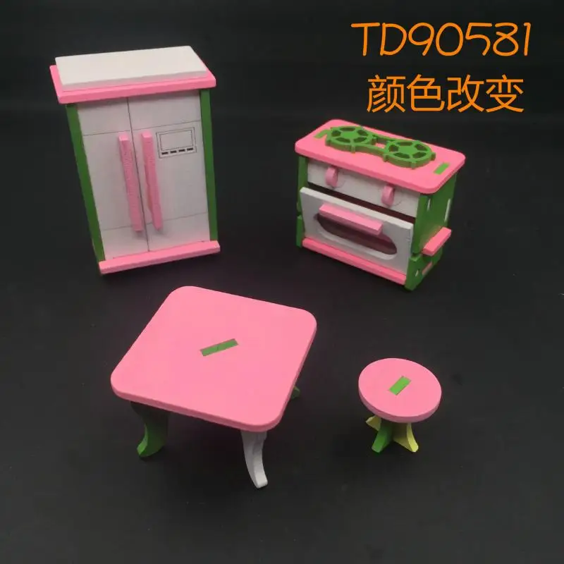 1 Набор, милый кукольный домик, набор для ролевых игр, обучающая игрушка, 3D кукольный домик, миниатюрная деревянная мебель, игрушки для моделирования, подарки для детей - Цвет: 9