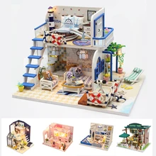 Кукольный дом мебель Diy Миниатюрный пылезащитный чехол 3D Деревянный миниатюрный кукольный домик игрушки принцесса подарки на день рождения коробка театр Каса