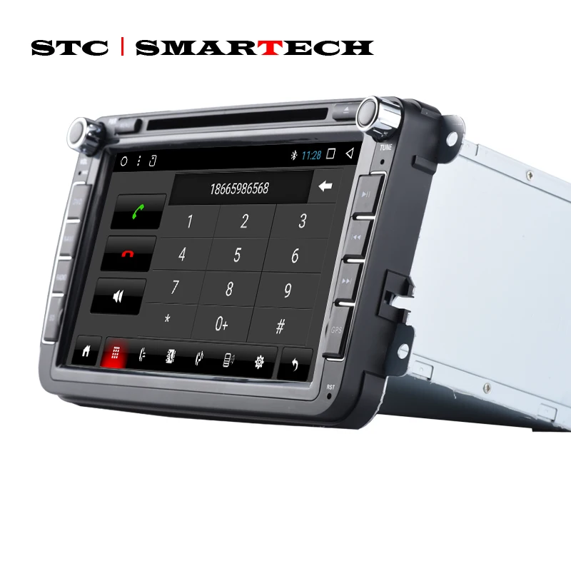 Perfect SMARTECH 2Din VW Vehicle GPS Navigation Android Car Radio for Volkswagen passat golf polo Skoda DVD Stereo AudioGPS Support TPMS 5