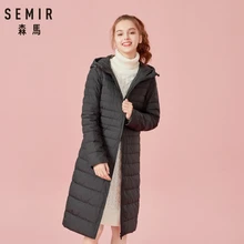 SEMIR, парка с капюшоном, женская верхняя одежда, Casaco Feminino, женская зимняя куртка,, модная, утолщенная, с хлопковой подкладкой, длинное пальто для женщин