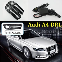 ECAHAYAKU 1set car-styling For Audi A4 2009 2010 2011 2012 LED DRL Daytime driving Running Lights Daylight Fog Lamp cover hole ECAHAYAKU 1set car-styling For Audi A4 2009 2010 2011 2012 LED DRL Daytime driving Running Lights Daylight Fog Lamp cover hole