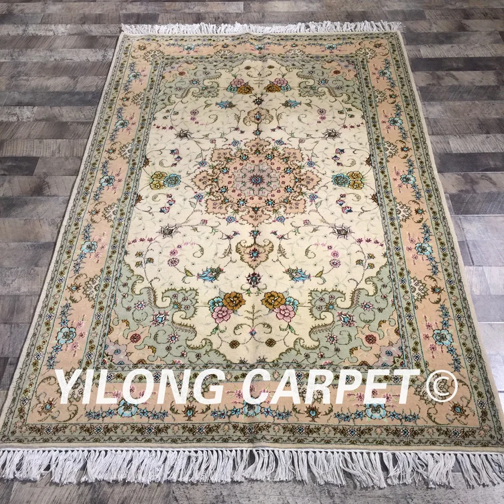 Изысканные цветы Yilong 4 'x 6' турецкий коврик ручной работы с узлом красивая