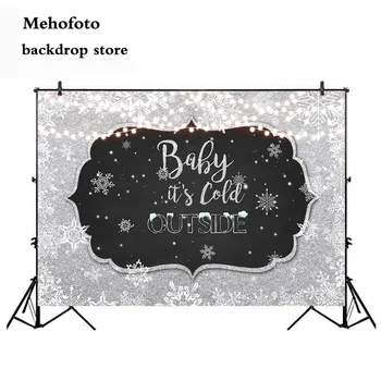 

Mehofoto Baby is Cold Outside Winter Newborn Baby Shower Photo Background Birthday Party Decoration Banner Design Supplies