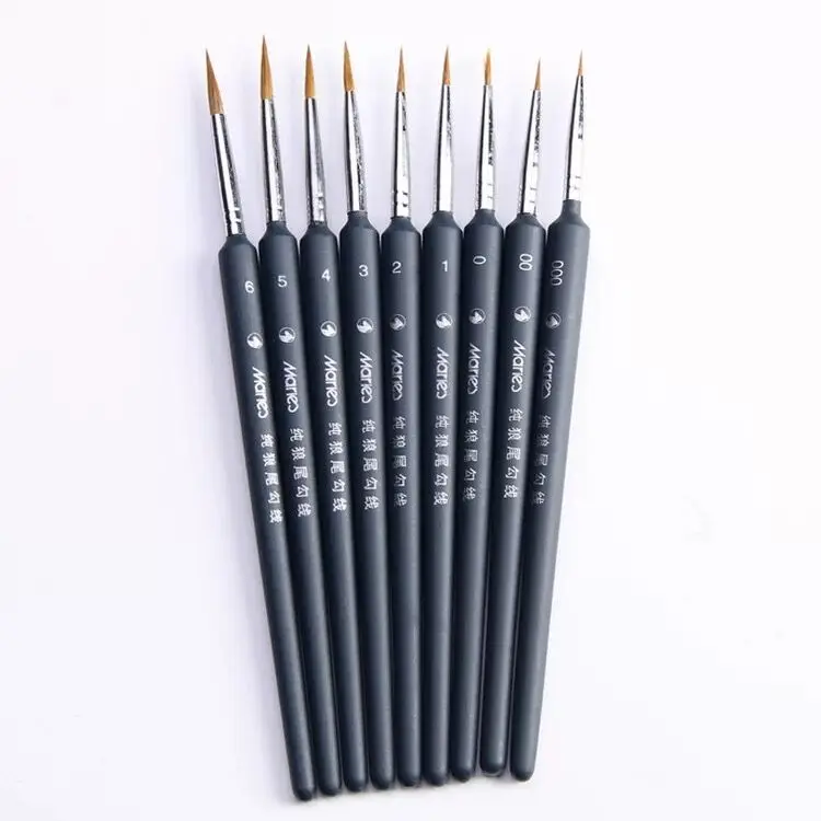 

9pcs Paint Brushes Artist Weasel Hair Brush Pen Gouache Watercolor Paint Oil Painting Pen For Beginners & Artists